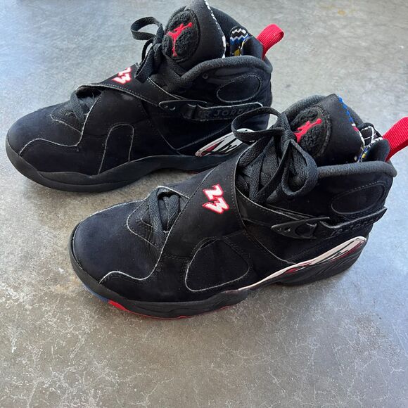 Air Jordan 8 Retro GS 'Playoff' 2023 Black Blue Red 305368-062 Size 7Y - Picture 12 of 16